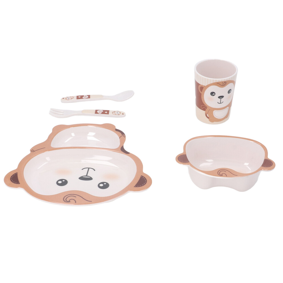 Unbreakable Eco-Conscious Toddler Dinnerware Set Featuring Adorable Monkey Graphics Biodegradable Non-Toxic Lightweight Microwave Safe For Everyday