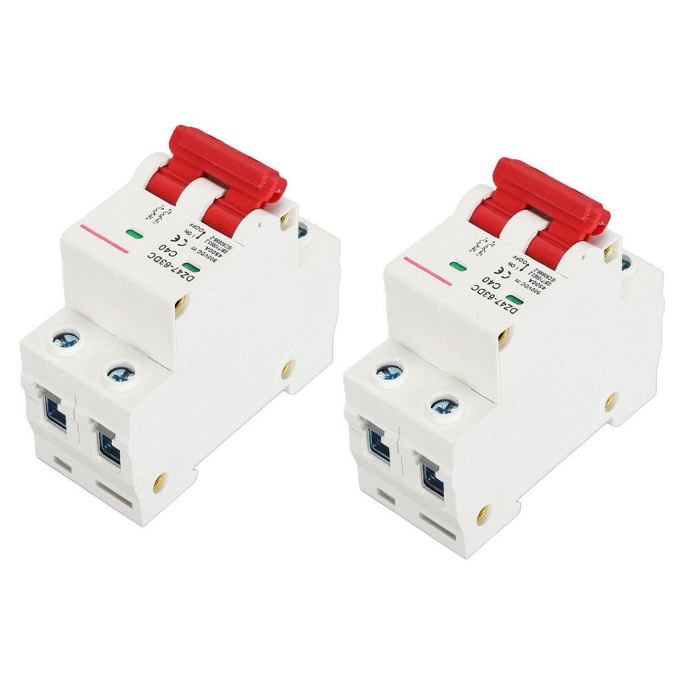 2P 40A Dc Mini Circuit Breaker 500V Din Rail For Solar Pv System 5071387235359
