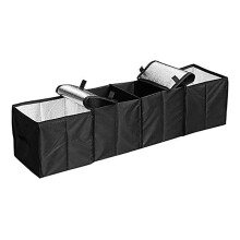 Organizzatore per bagagliaio per SUV e berlina, pieghevole, cestino portaoggetti per auto a 4 scomparti, set refrigerante e riscaldante, materiali