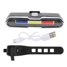 Lampă spate pentru bicicletă reîncărcabilă USB cu 5 moduri de iluminare, impermeabilă, ultra-luminoasă cu LED, vizibilitate cu unghi larg,
