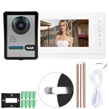Unitate exterioară impermeabilă, cameră cu viziune nocturnă IR, monitor LCD color pentru interior, videointerfon cu fir, unghi de vizualizare