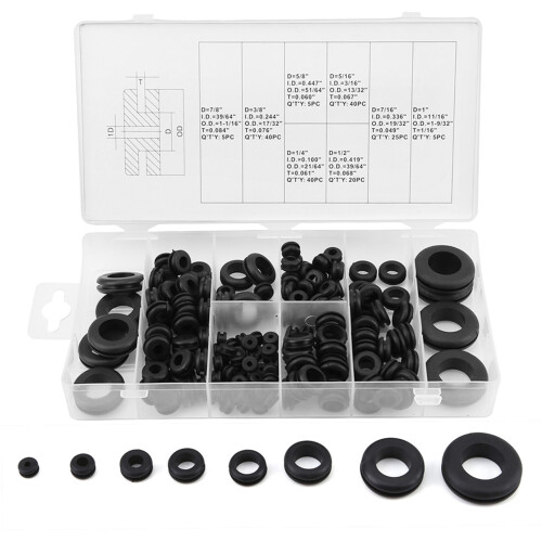 Soft Plastic Grommet Wire Ring Kit 180 pcs Electrical Seal Gasket Assortment 1