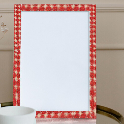 Durable Red Rhinestone Applique Patch for Wedding Dress Belt 2