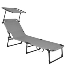 Silla larga de jardín Sillón de verano con parasol Silla larga de playa plegable 57 x 188 cm con asas de transporte
