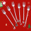 1Set Silver Christmas Pattern Forks and Spoons for Home Use 3