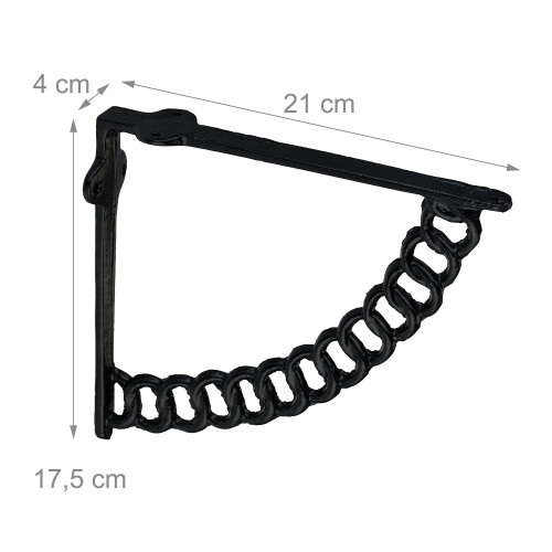 Regalträger, Kettendesign, Gusseisen, 2er-Set 2