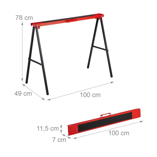 Sawhorse Set, Foldable, 100 kg Capacity 2