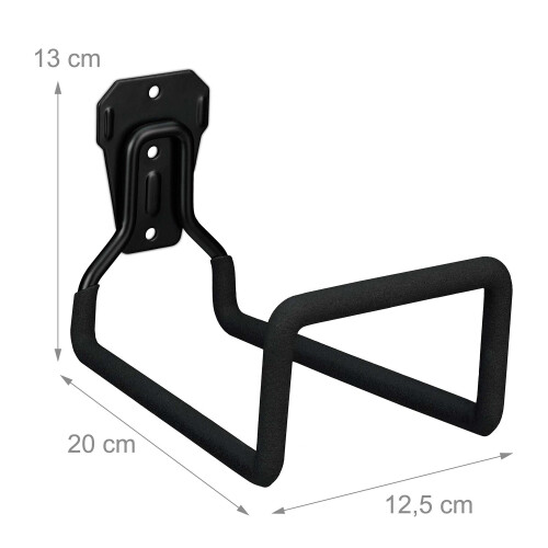 Black Steel Wall-Mounted Garden Hose Holder 2