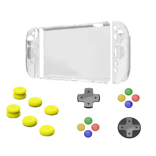 For  2 Split Protective Case Joystick Cap+D-Pad Button Cap Set for  2 D-PAD Color Button Cap Accessories