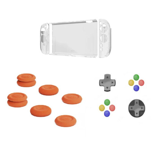 For  2 Protective Case+Circular Direction Keys Kit+Thumb Grip Set Split Protective Case for  Switch2