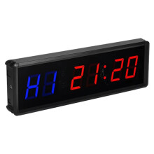 Portable Gym Timer Count Down/ Clock Remote Control Digital Timer Multifunctional Fitness Timer Clock for Boxing (EU)
