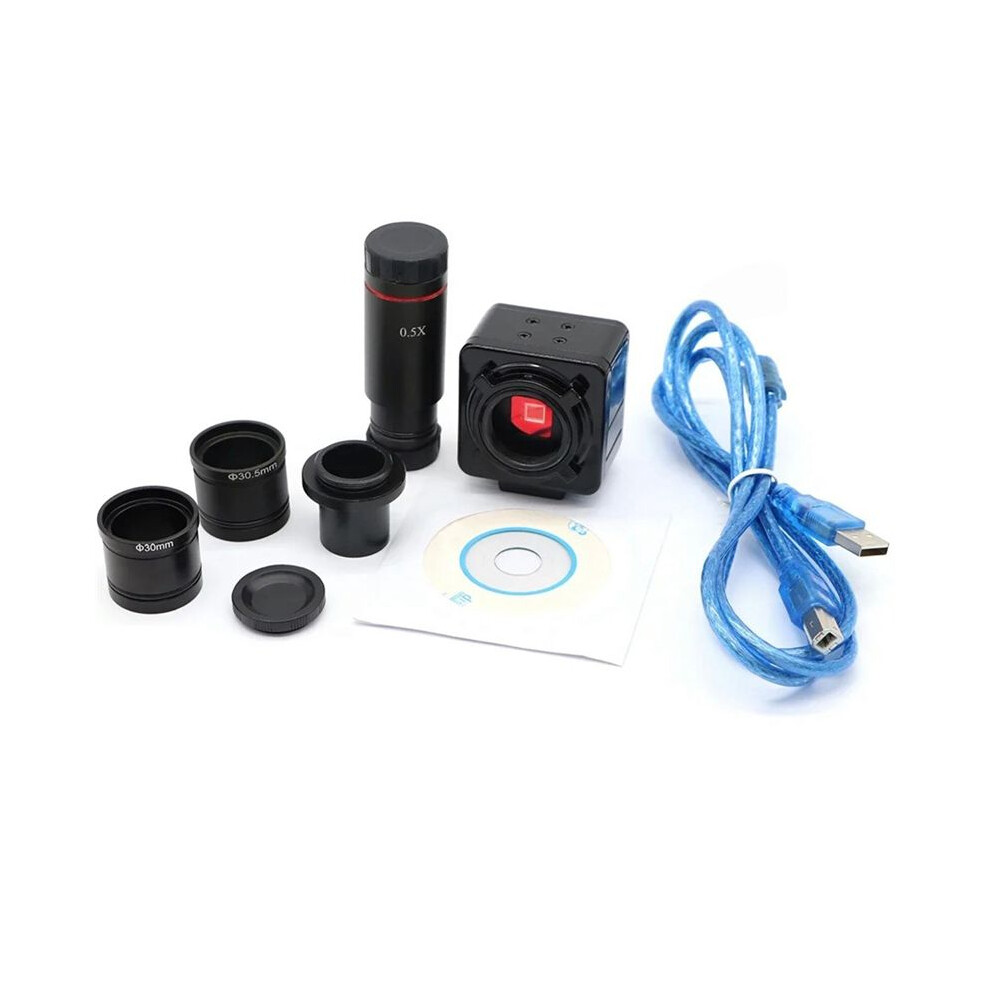 5Mp C-Mount Microscope Industrial Digital Camera Usb 2.0 0.5X Eyepiece Cmos 23.2Mm Adapter With 30/30.5Mm Ring 4714132205825