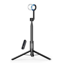 Magnetic Phone Tripod 1.6M Extendable Selfie Stick with Wireless Remote Portable Phones Stand for Android Phone A