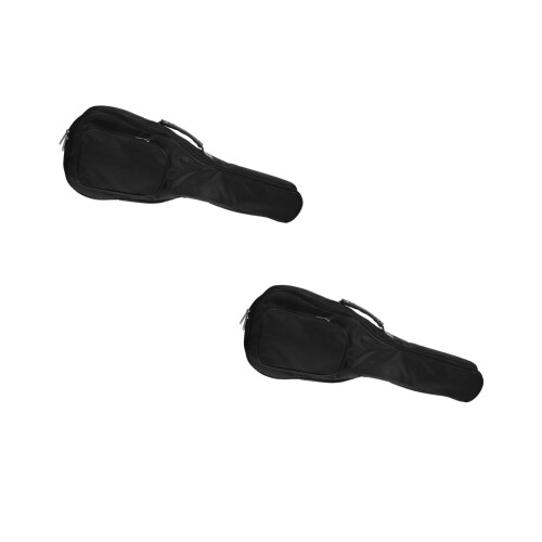 2Pcs Black Ukulele Storage Bag with Smooth Zipper Guitar Pouch 1