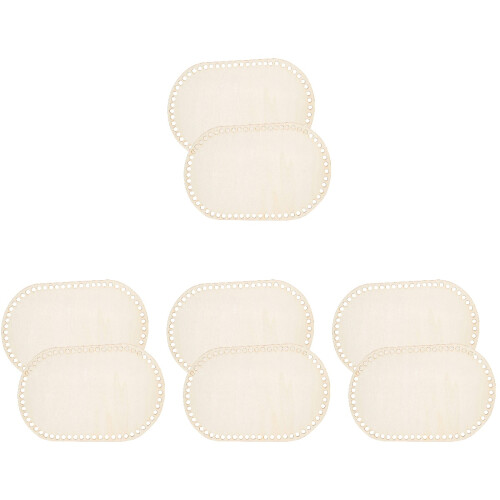 8Pcs Beige Decorative Wooden Bag Base Practical DIY Handicraft Shaper 1