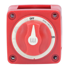 Power Cut Off Battery Switch Dual Circuit Ignition Protected Waterproof Marine ON OFF Switch With Tactile Knob, Accepts3/8in And M10Terminals For