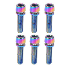 Water Bottle Cage Mounting Bolts With Titanium Finish, Enhanced Hardness And Wear Resistance For Mountain Road Bikes