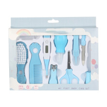 Nagelknipper voor baby's en pasgeborenen, verzorgingsset met neusaspirator, 10-in-1, veilig, BPA-vrij plastic, compact ontwerp, handige functies.