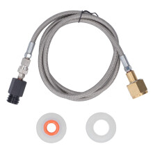 High Pressure CO2Adapter Hose With Stainless Steel Braiding For Soda Machines CGA320To TR21-4Universal Fit Corrosion Resistance Gas Tightness