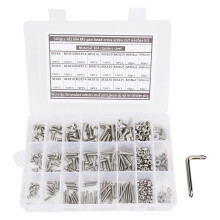 Kit di elementi di fissaggio antiruggine, viti a testa piatta svasata, dadi esagonali in acciaio inossidabile di alta qualità, assortimento di