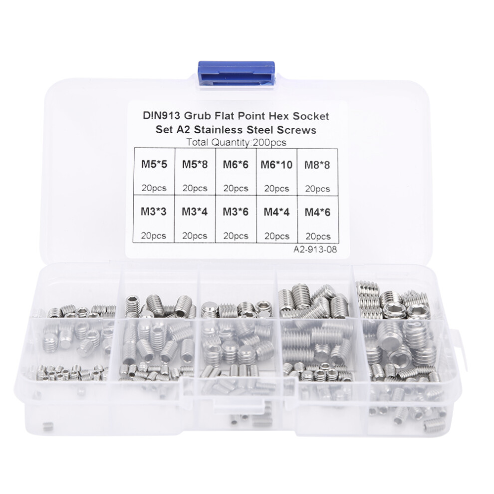 Durable To Use Hex Allen Head Socket Grub Screws Stainless Steel Anti Rust Fasteners Kit With Metric Sizes Corrosion Resistance For Electronic Devices 9049227907847