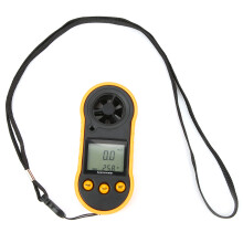 Anemometro digitale portatile e leggero con retroilluminazione LCD, misuratore di velocità del vento, temperatura e temperatura percepita.