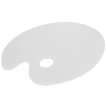Ergonomisch acrylverfpalet met duimgat, ovaal, transparant, antiaanbaklaag, gemakkelijk schoon te maken, duurzaam materiaal, glad oppervlak, geschikt