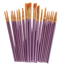 Olieverf-, aquarel- en acrylverfkwastenset, kunstenaarskwasten, multifunctionele schilderkwasten in diverse maten en vormen, gladde houten lange