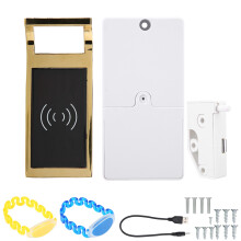 Programmable Lock With USB Cable Power, Hidden NFC Lock Auto Unlock Feature Invisible Cabinet Lock DIY RFID Latch Dual Mode Unlock For Wooden Drawer