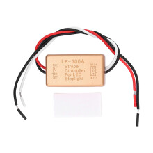 Brake Stop Light Flash Controller, Strobe Flash Module With Standard Pins LED Flasher Relay For Car And Motorcycle Universal Fit