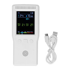 Kleuren-lcd-scherm luchtkwaliteitsmonitor 9-in-1 binnenluchtkwaliteitsdetector PM2.5-detectie Multifunctionele luchtkwaliteitsmonitor CO
