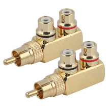 Adaptateur répartiteur coudé compact et résistant à la corrosion, connecteurs plaqués or, transmission de signaux audio et vidéo de haute