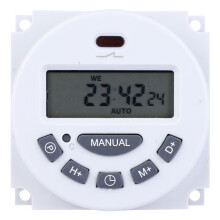 Adjustable Time Settings Timer Switch Input12V Output12V DC AC16A SPST Digital LCD Programmable Timer Energy Efficient Support Daily Weekly