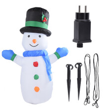 Decorazione natalizia gonfiabile da esterno con ventilatore integrato e luci, pupazzo di neve gigante a gonfiaggio rapido, materiale resistente alle