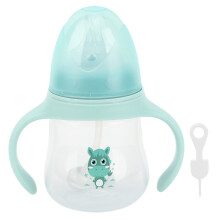Gobelet à bec sans BPA avec paille lestée pour tout-petits, biberon anti-fuites avec poignée pivotante à 360, facile à nettoyer