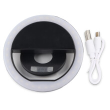 Anello luminoso a LED ricaricabile con molteplici possibilità di utilizzo, luce per selfie portatile con clip, luminosità regolabile e