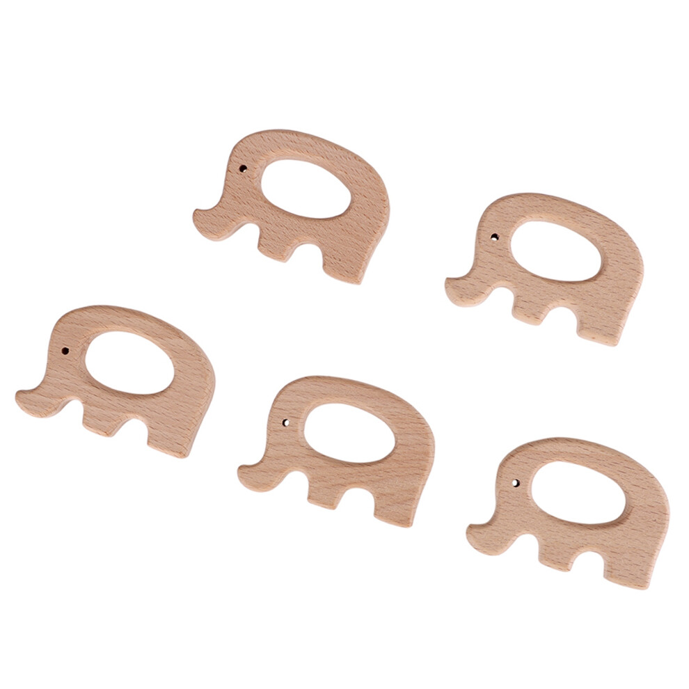 Baby Wooden Teethers with Natural Finish, Adorable Animal Shapes for Relieving Teething Pain and Enhancing Sensory Development