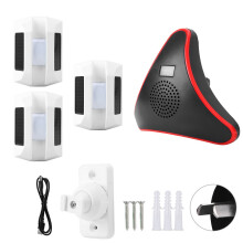 Alarmă de detectare a mișcării wireless, rezistentă la intemperii, cu rază ultra lungă de acțiune, clopoței personalizabili, setare mută,