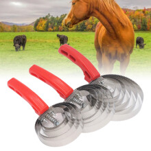 3Pcs Stainless Steel Horse & Cattle Curry Comb Set - 4, 5, 6 Rings