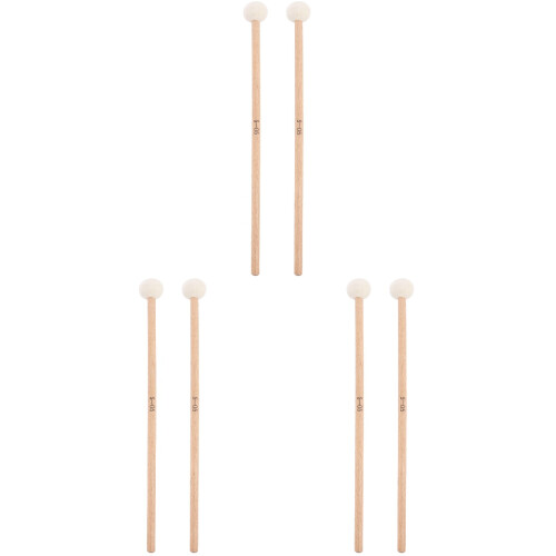 6Pcs Professional Percussion Drum Sticks Felt Head Multi-Purpose 2