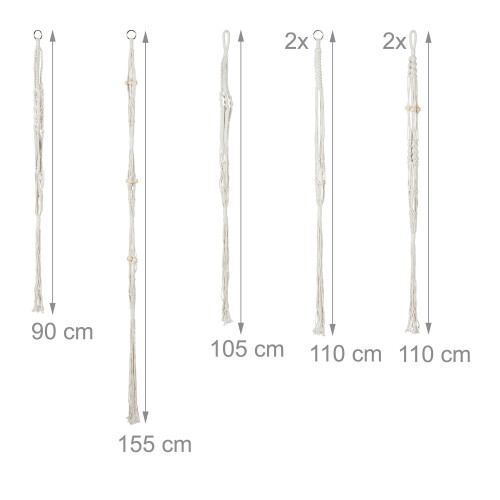 Makramee Pflanzenhänger Set, 7-teilig, verschiedene Größen 2