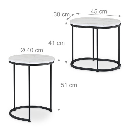 Satztische in Marmoroptik - 2er-Set, Wohnzimmer 2