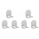 6Pcs Portable Silver Hanger Punch-Free Wall Hook for 3