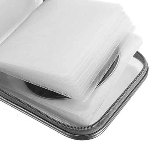2Pcs Silver Plastic Cd Organizer 40 Disc Wallet Storage Case 1