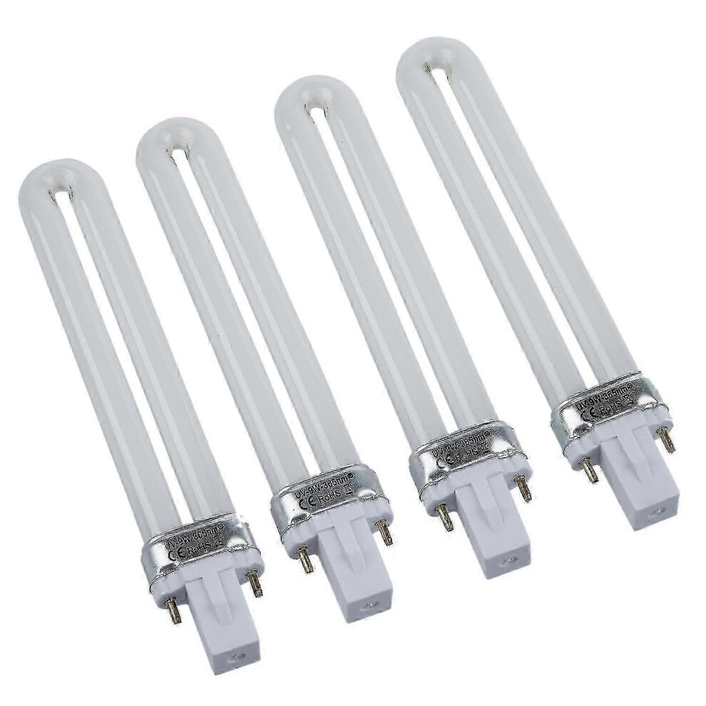 Light 4-Pack 9W Uv Lamp Tubes For Gel Nail Polish Dryer And Curing