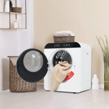 3 kg afzuigdroger, tot 4,5 kg, 830 W, 6 programma's, UV- en hogetemperatuursterilisatie, timer, kinderbeveiliging, wandmontage, energieklasse G