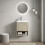 42cm Wall Mounted Vanity White Ceramic Sink Double Doors Open Shelf 1