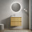 61cm Wood Grain Wall Mounted Vanity Ceramic Sink 2 Drawers Cabinet 1