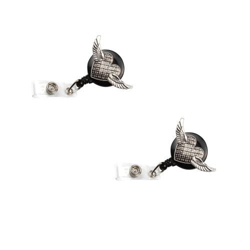 2Pcs Shaped Clip Retractable Id Badge Reel Easy Pull Buckle 2