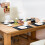 Bambu Polyester bordstabletter Set om 6 med glasunderlägg 2